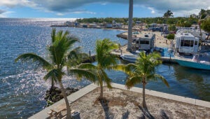 View of the ocean at Big Pine Key, an RV park in Florida.