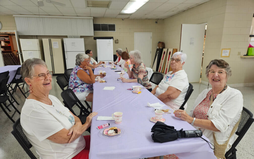 Residents eating brunch at Holiday RV Park in Leesburg, FL