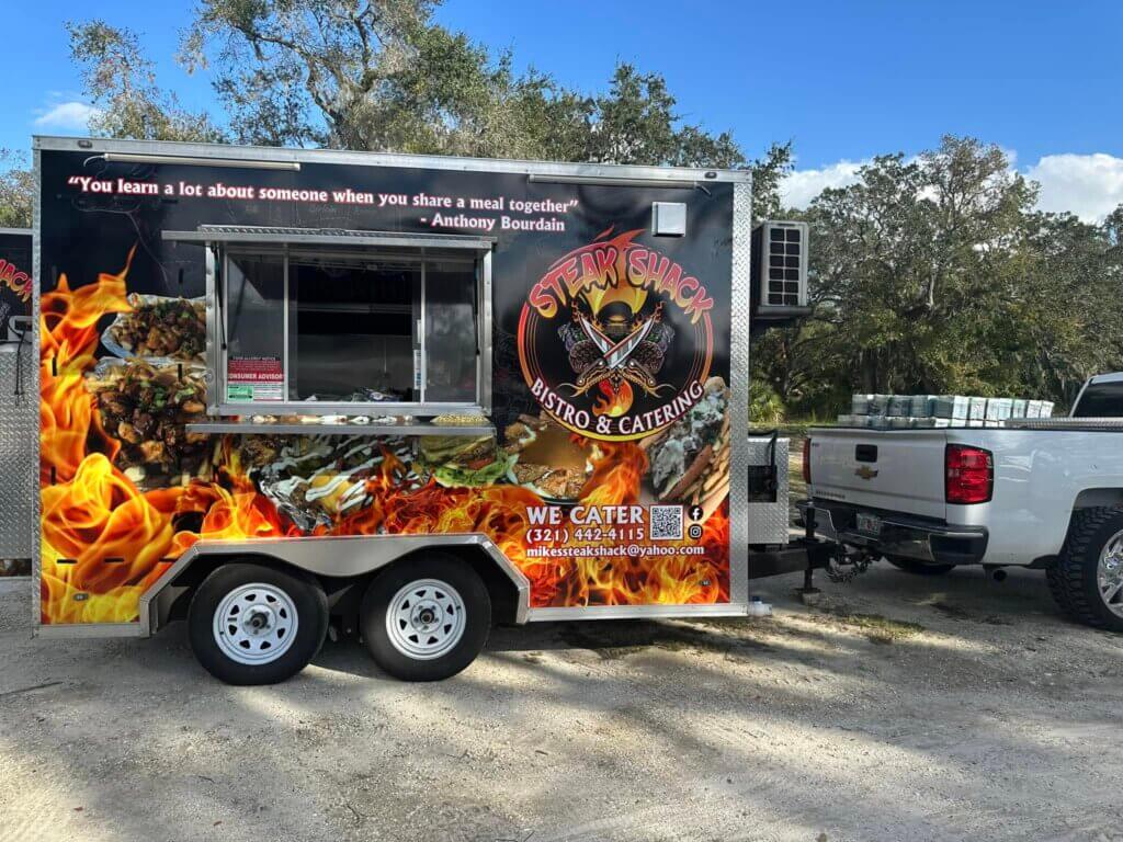 Steak Shack food truck comes to Holiday RV Park in Leesburg, FL.