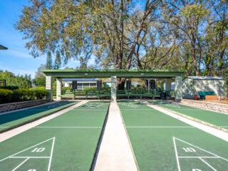 View of the shuffleboard courts at Hyde Park Village.