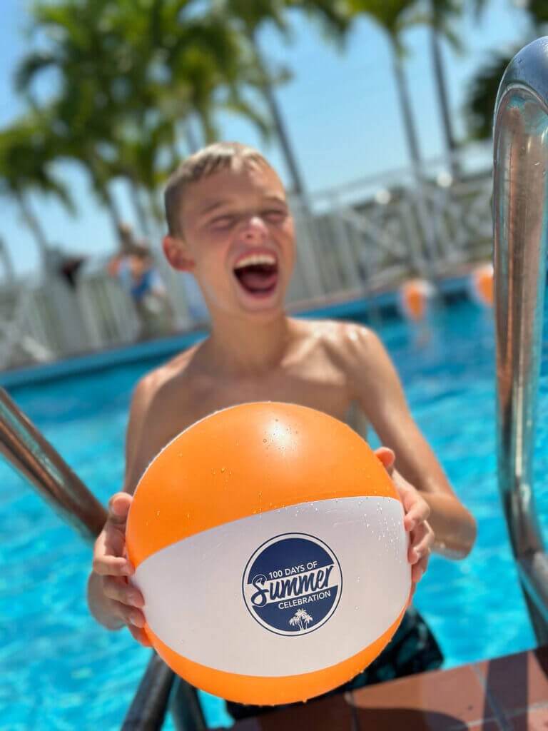 100 Days of Summer beachball in the swimming pool at Big Pine Key