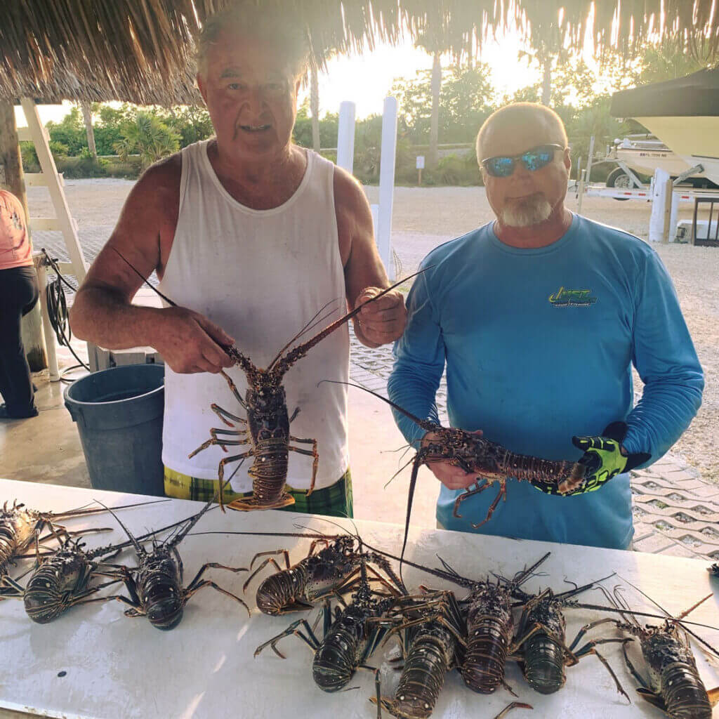 Lobster season haul at Big Pine Key RV Park in Florida.