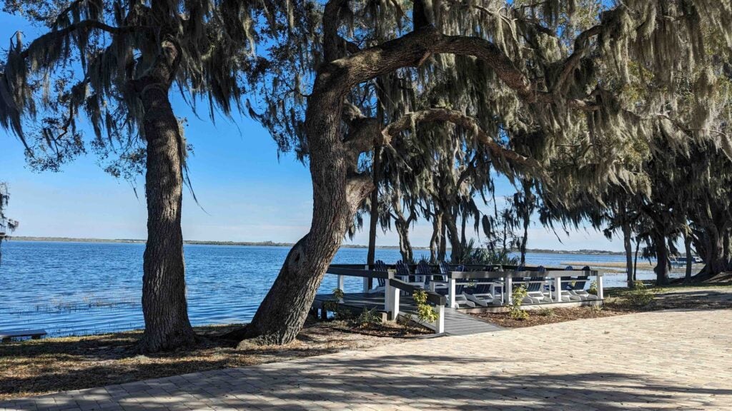 Dock with chairs by the lake