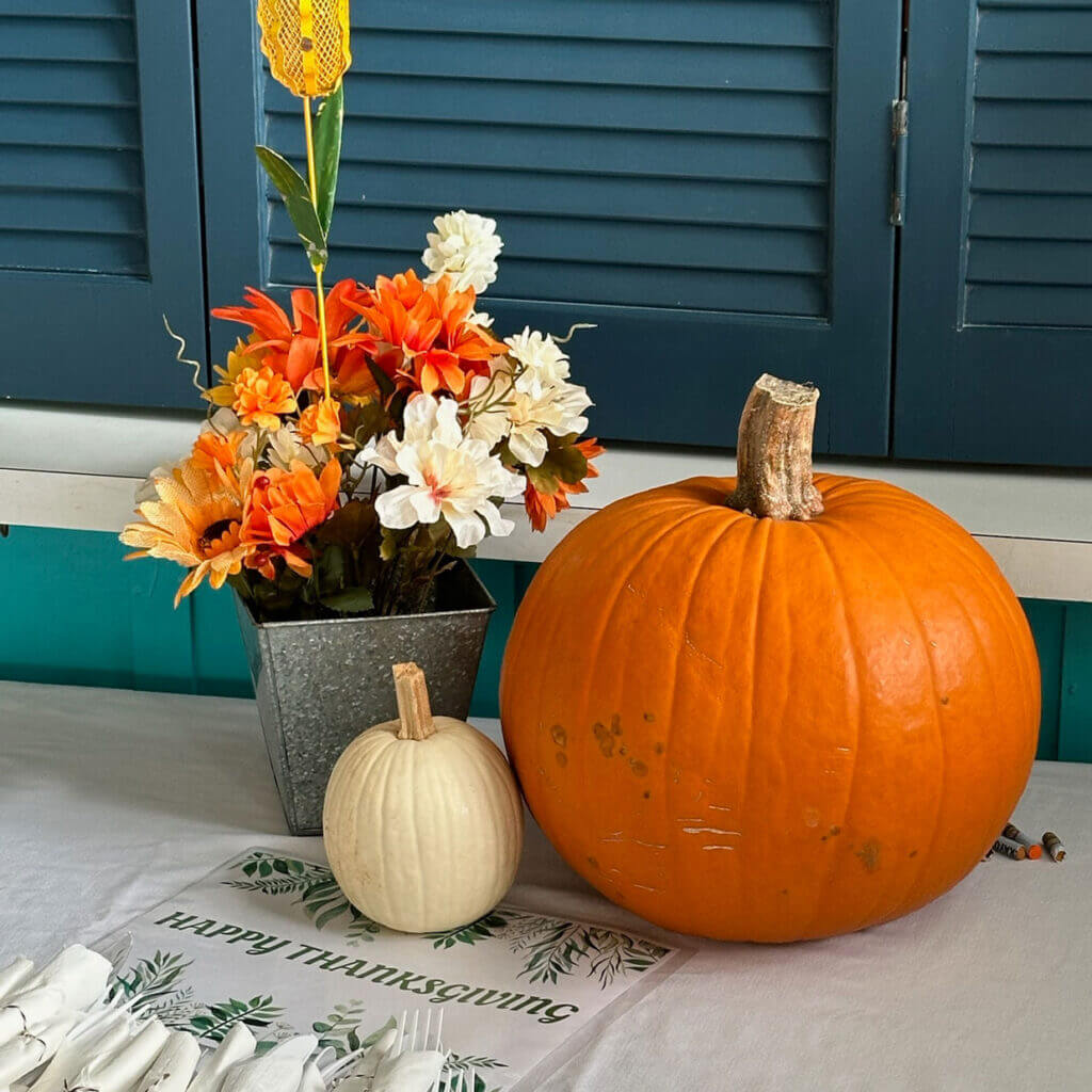 Thanksgiving potluck decorations at Big Pine Key RV Park.