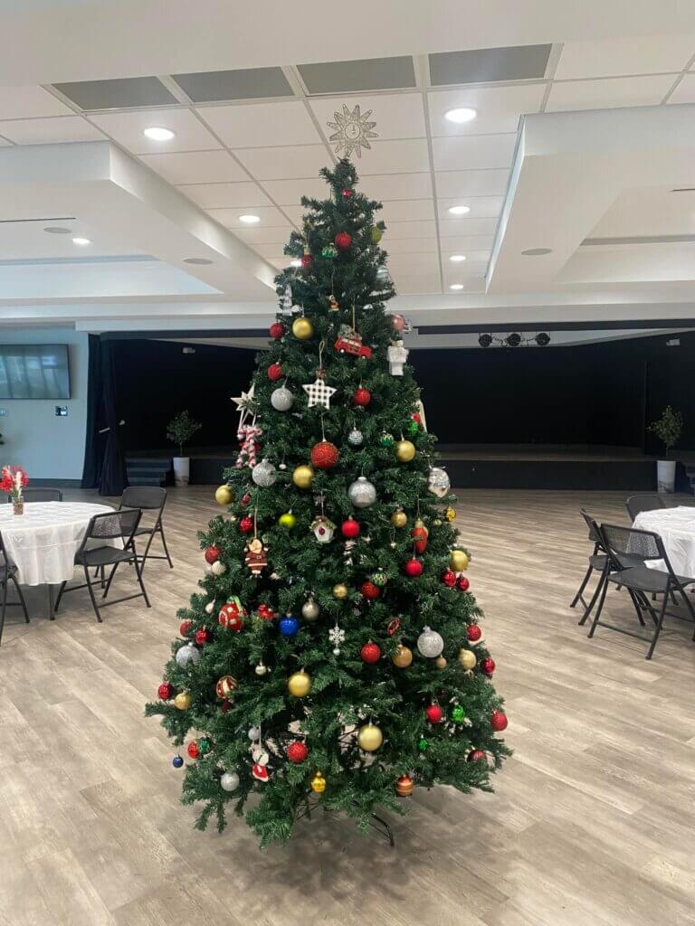 Rolling Greens Village Residents set up and decorated Christmas tree in the clubhouse.