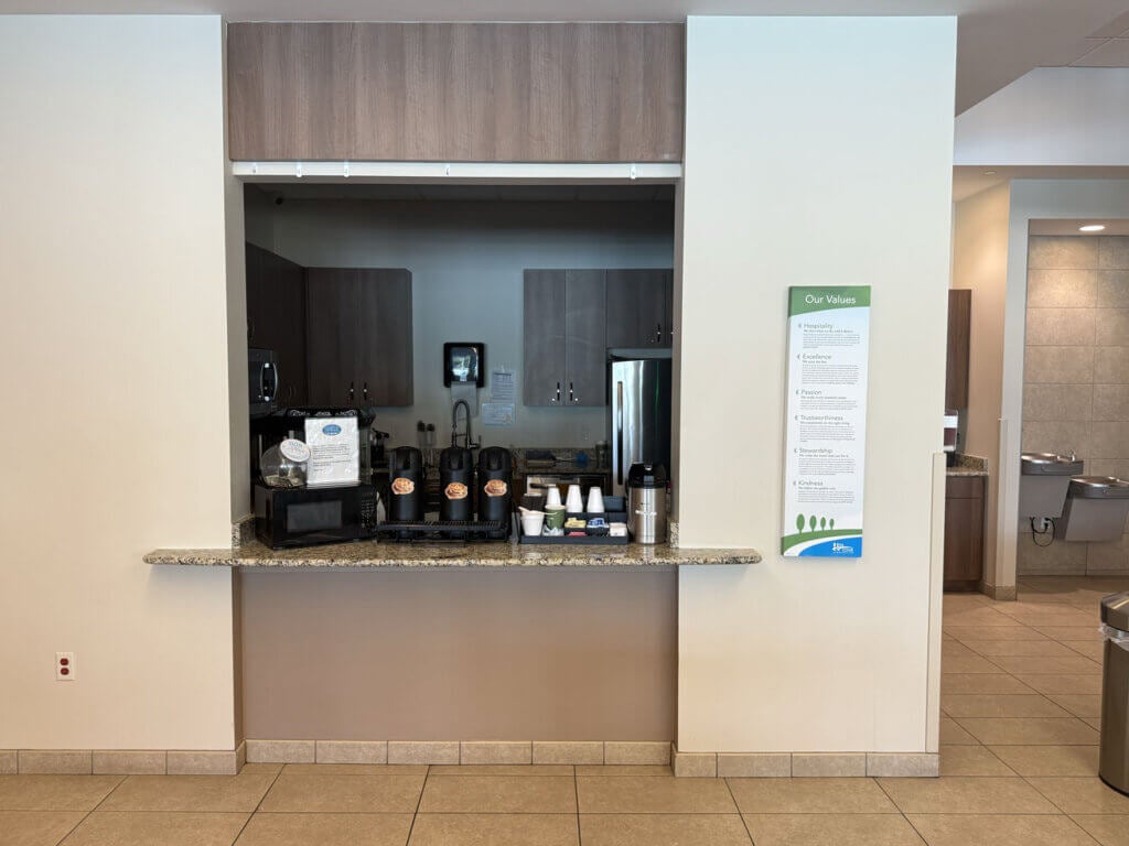 Coffee bar at Rolling Greens Village in Ocala, Florida
