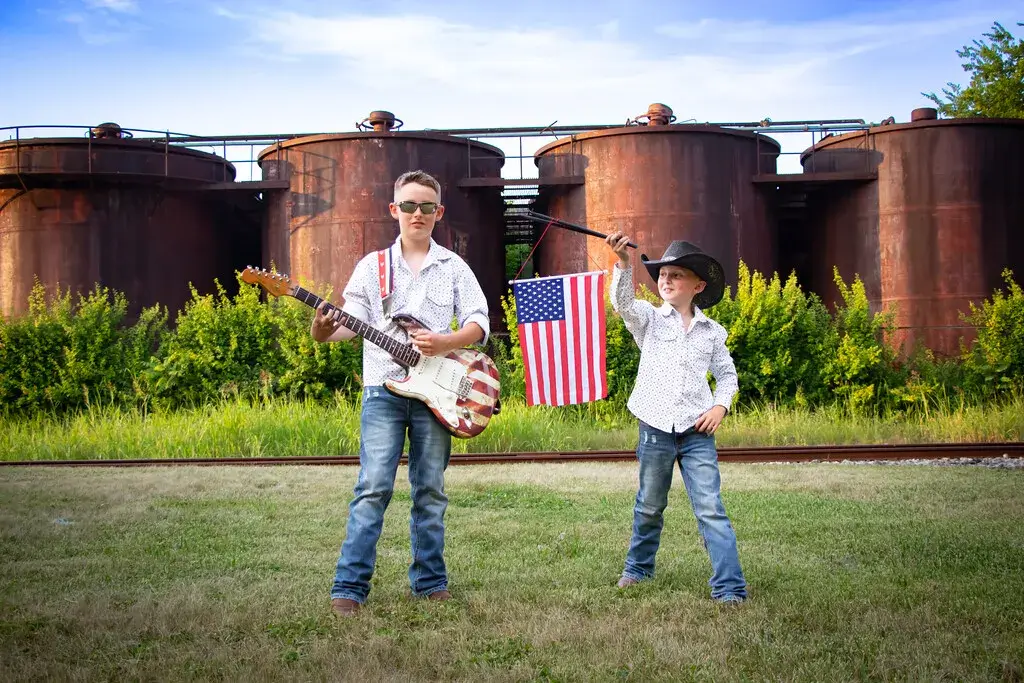 Two Young boys- performers that make upp Rockin Cowboyz Live entertainment group