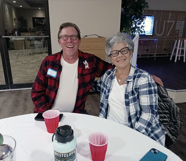 A couple attending a lifestyle activity in the clubhouse at The Meadows, a 55+ community in Tarpon Springs.