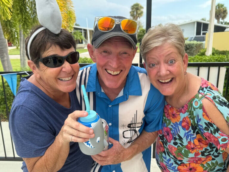 Residents at an event in Camelot Lakes Village in Sarasota, Florida.