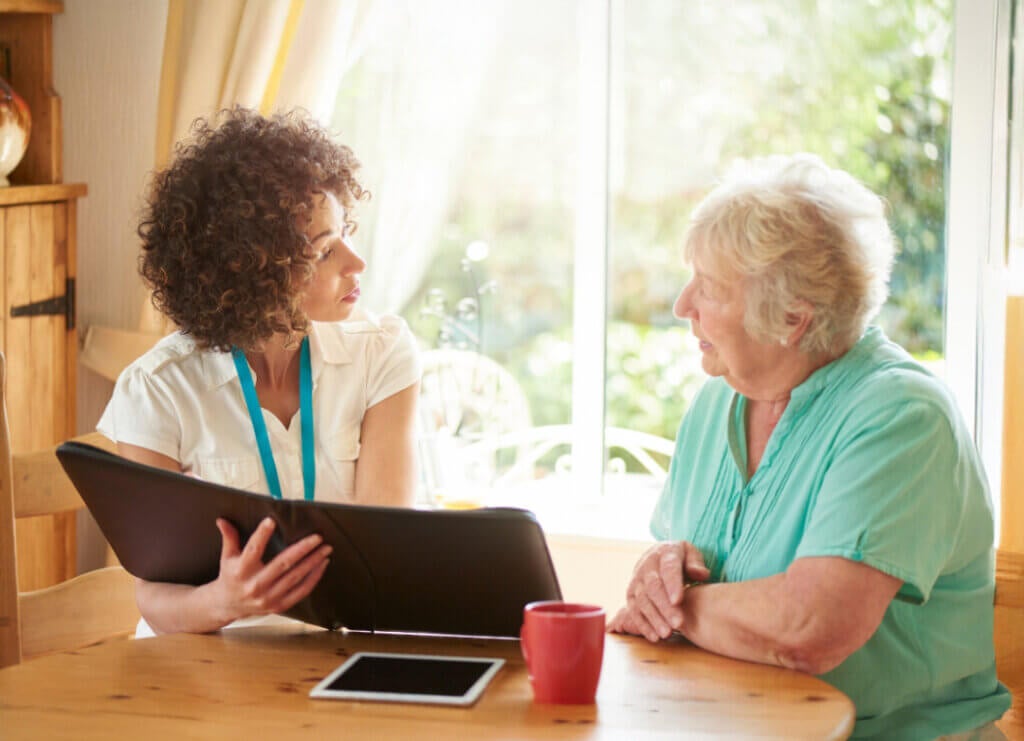 Senior meeting with estate planner