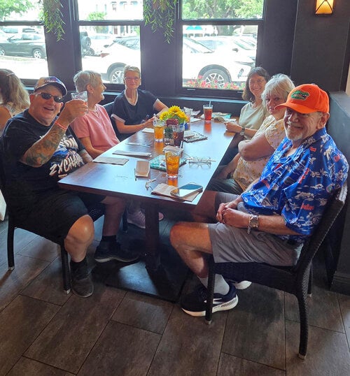 55+ Residents at The Meadows in Tarpon Springs, FL at a local restaurant.