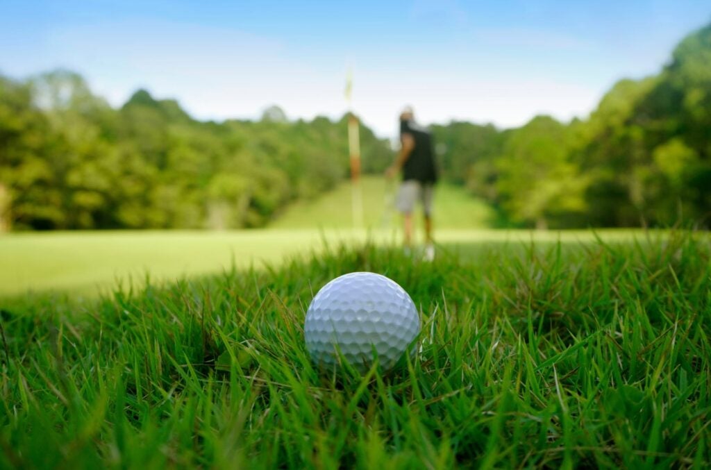 Golf ball on the course