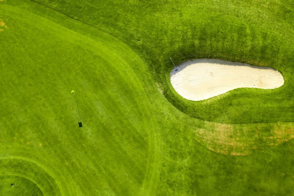 aerial view of golf course