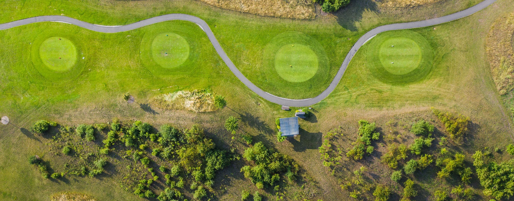 Drone view of golf course