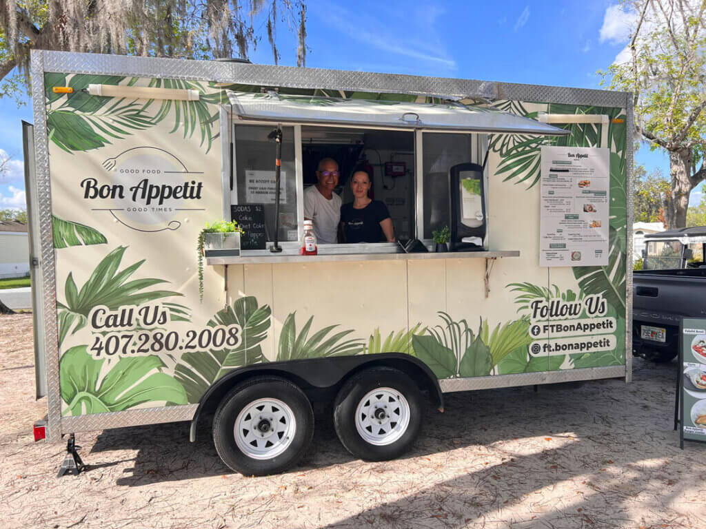 Food Truck Parked at Holiday RV Park in Leesburg, FL.