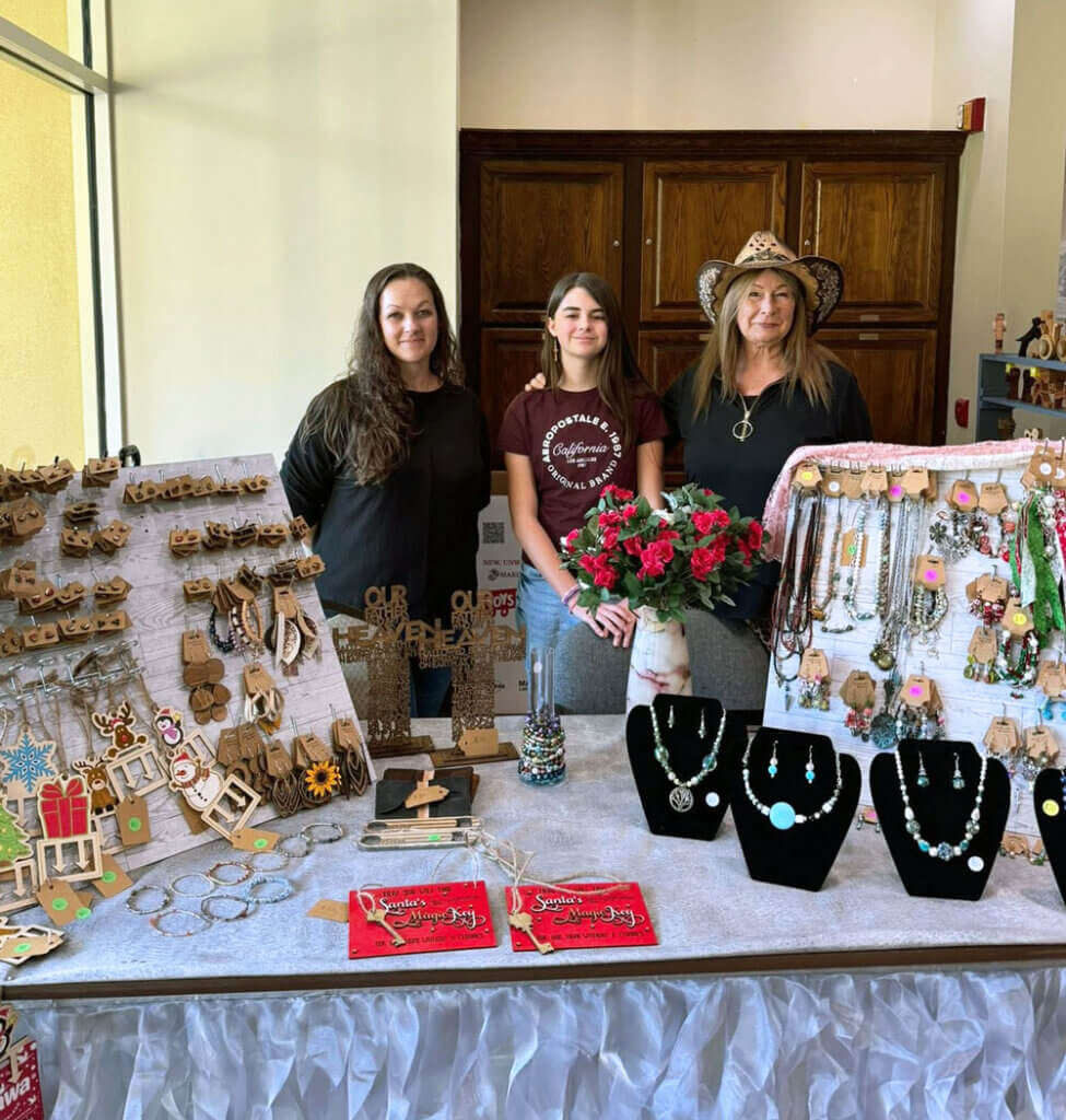 Residents selling jewelry at the fall craft fair at Cypress Lakes Village in Lakeland, Florida.