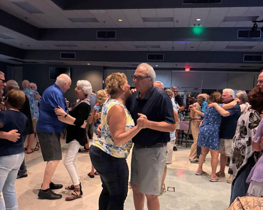 Couples dancing in the Main Hall at the Cypress Lakes Clubhouse in Lakeland.