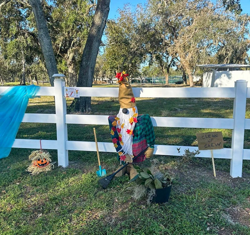 Scarecrow made by guests at Holiday RV Park in Leesburg, Florida.