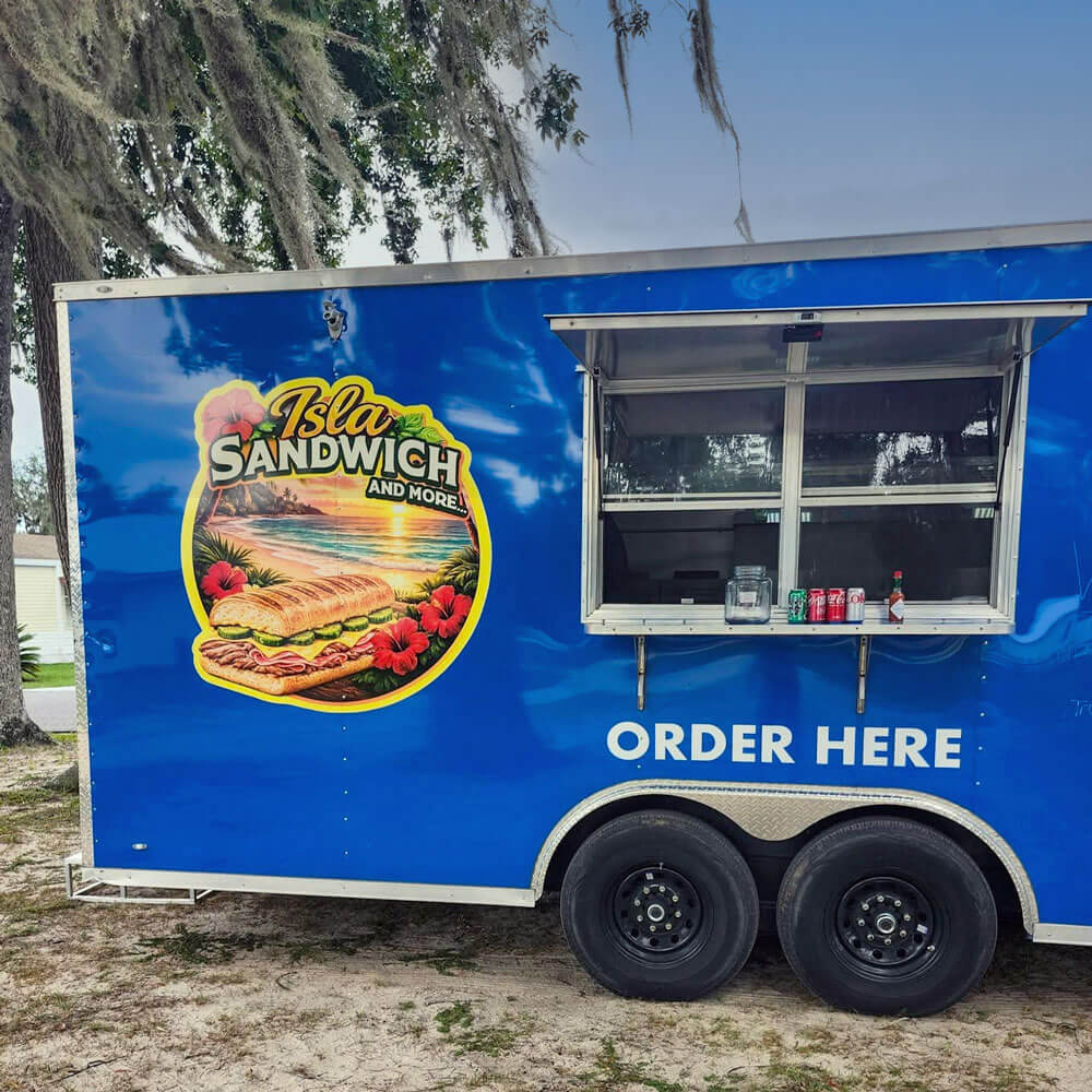 cuban sandwich food truck at Holiday RV Park in Leesburg, Florida.
