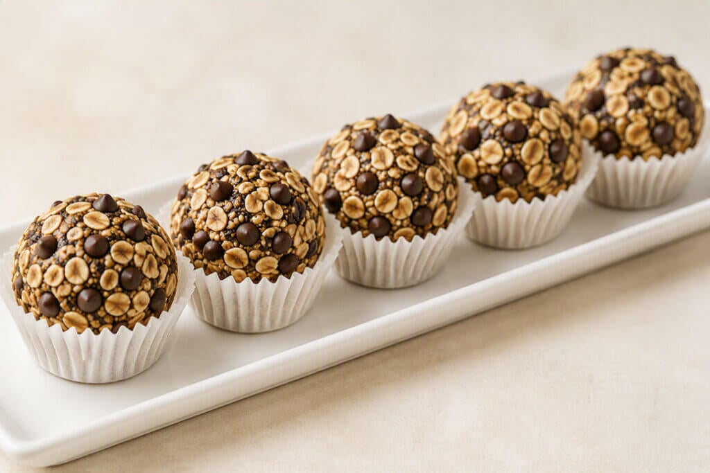 No-bake, granola treats in a row.