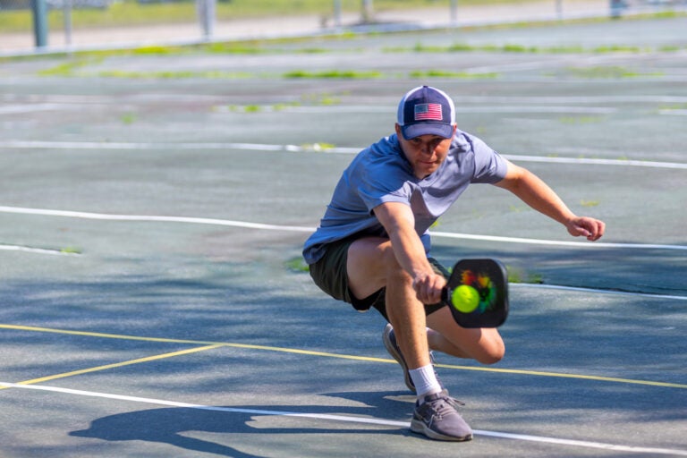 man playing pickleball