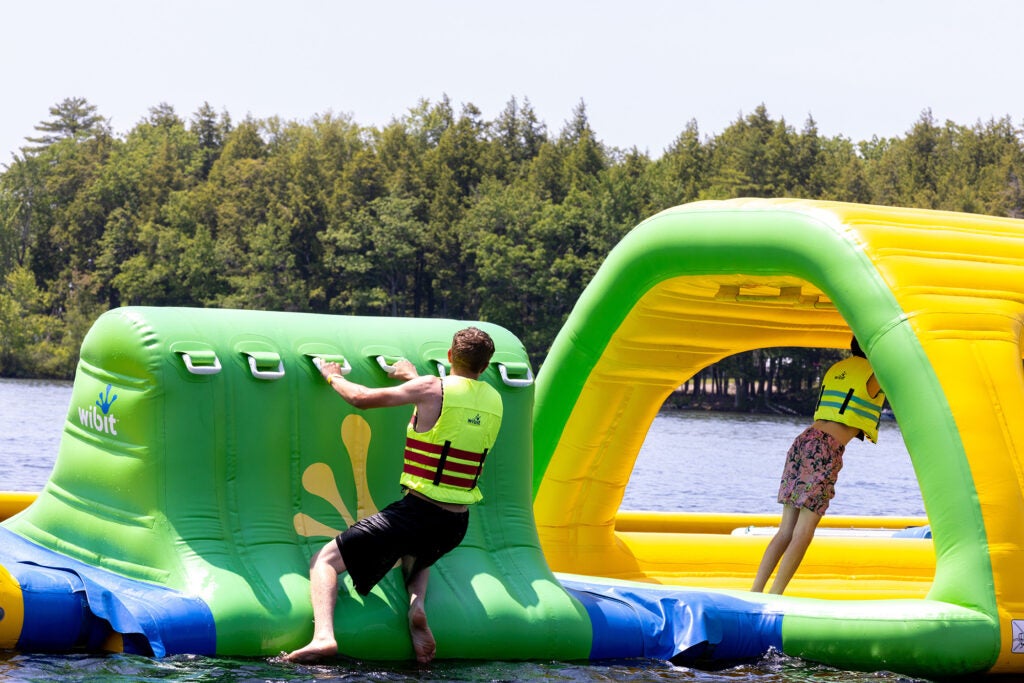 kids climbing on waterpark