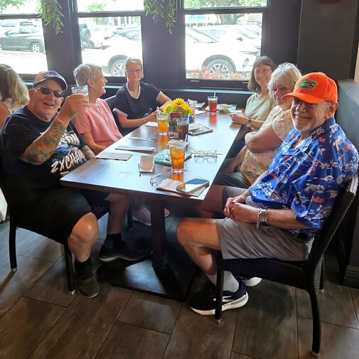 Residents attend a monthly luncheon to celebrate the birthday of residents in the community at The Meadows in Tarpon Springs, Florida.