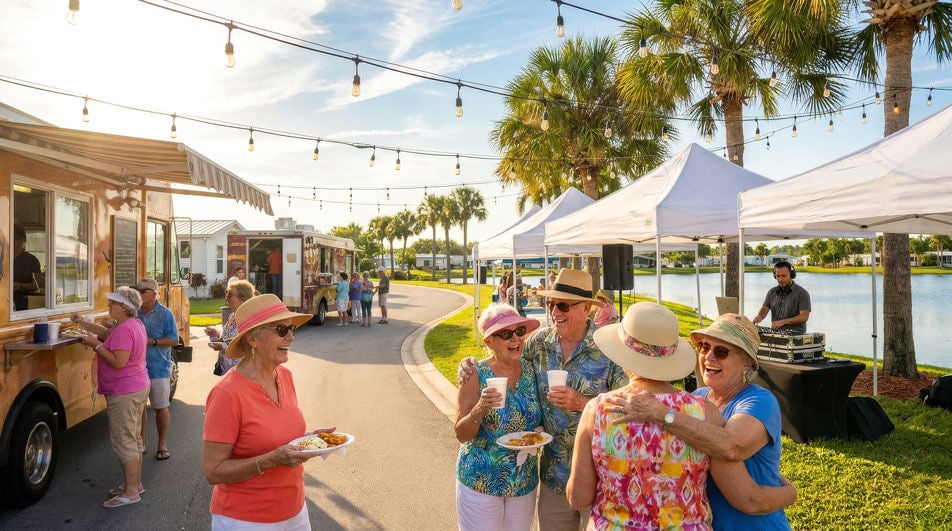 Block party at Camelot Lakes in Sarasota, Florida.