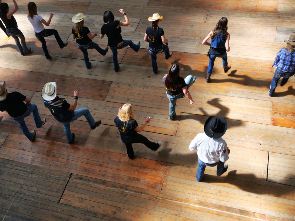 view of line dancers