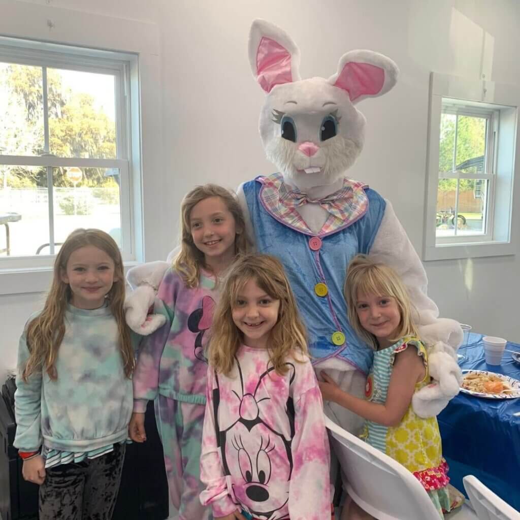 Kids and the Easter Bunny at CreekFire RV Resort in Savannah, Georgia