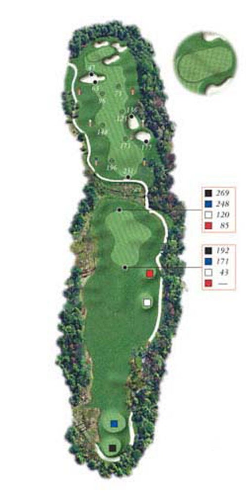 Layout of Point Sebago Golf course hole 11