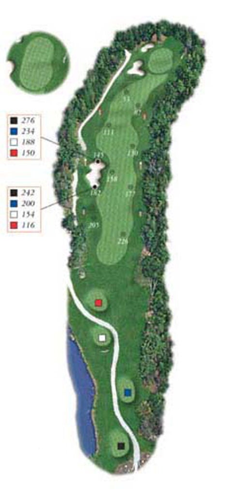 Layout of Point Sebago Golf course hole 12