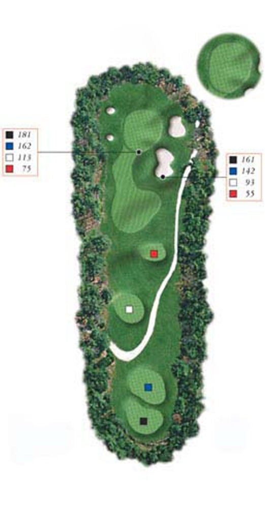 Layout of Point Sebago Golf course hole 17