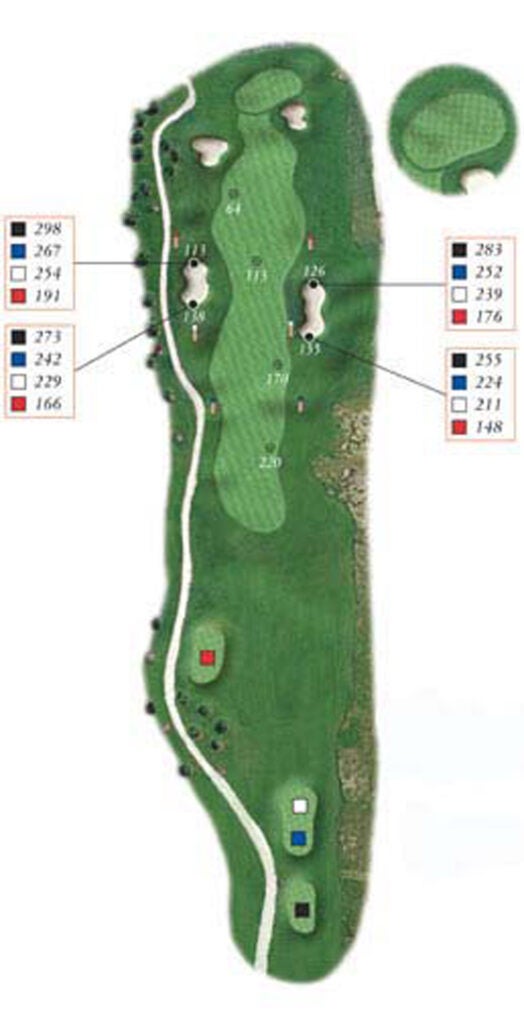 Layout of Point Sebago Golf course hole 4