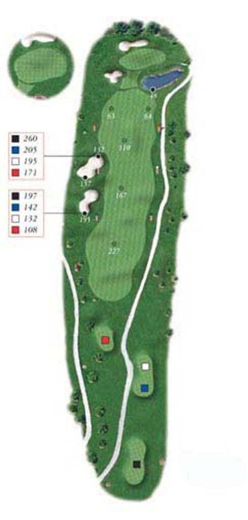 Layout of Point Sebago Golf course hole 5