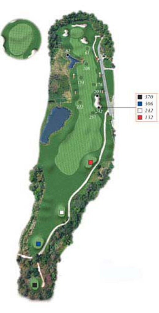 Layout of Point Sebago Golf course hole 7