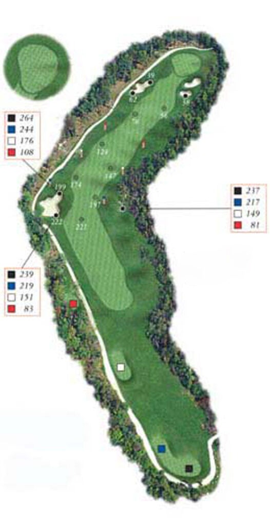 Layout of Point Sebago Golf course hole 9