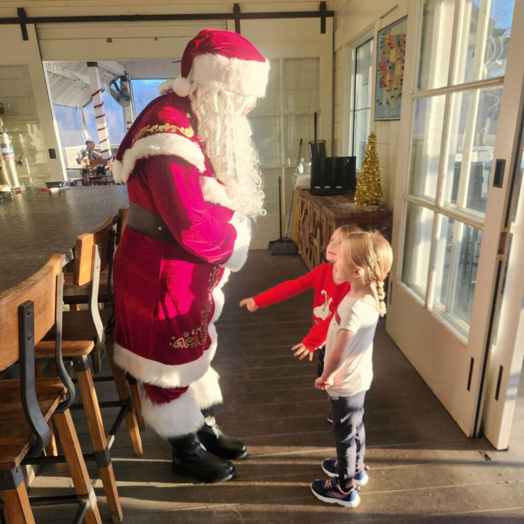 Santa at the CreekFire RV Lakehouse in Savannah, Georgia.