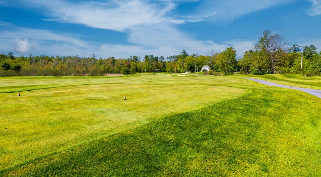 Golf hole from tee to green