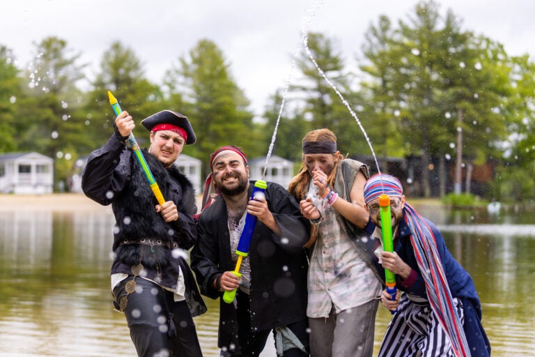 Pirates squirting water