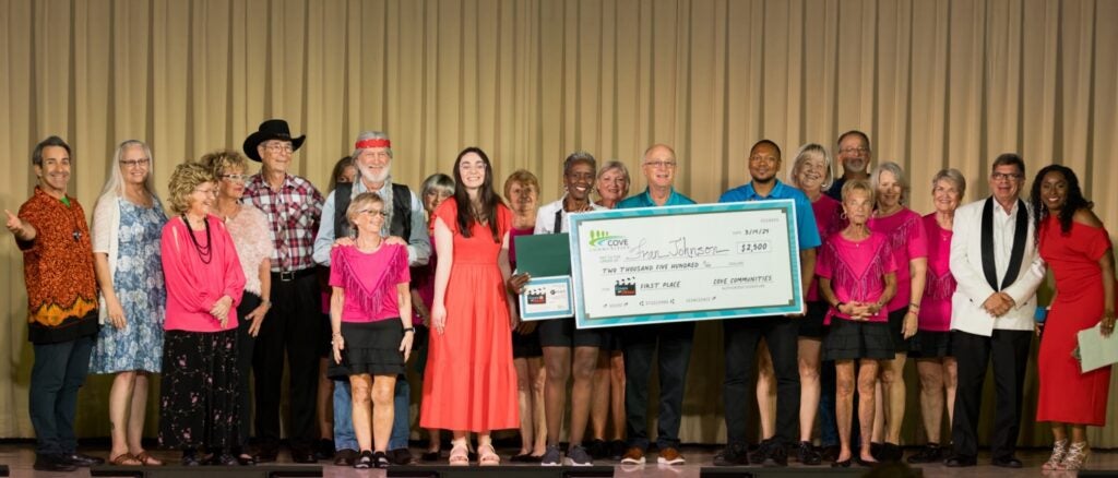 finalists on stage at talent show