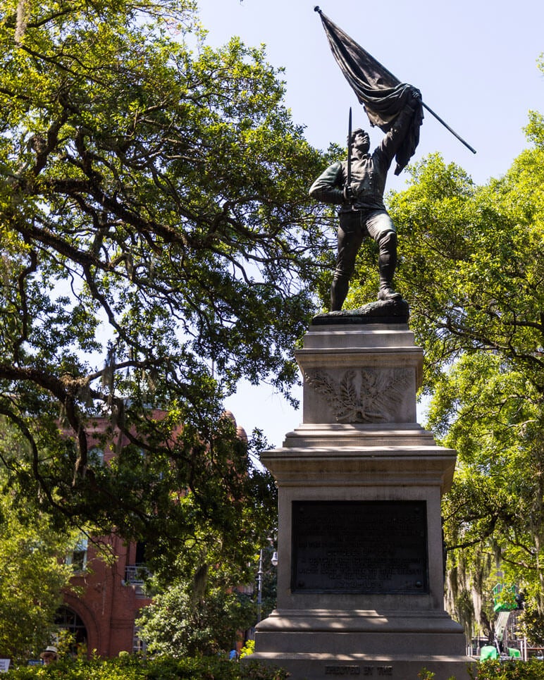 See war memorials along the Old Town Savannah Trolley Tour in Georgia