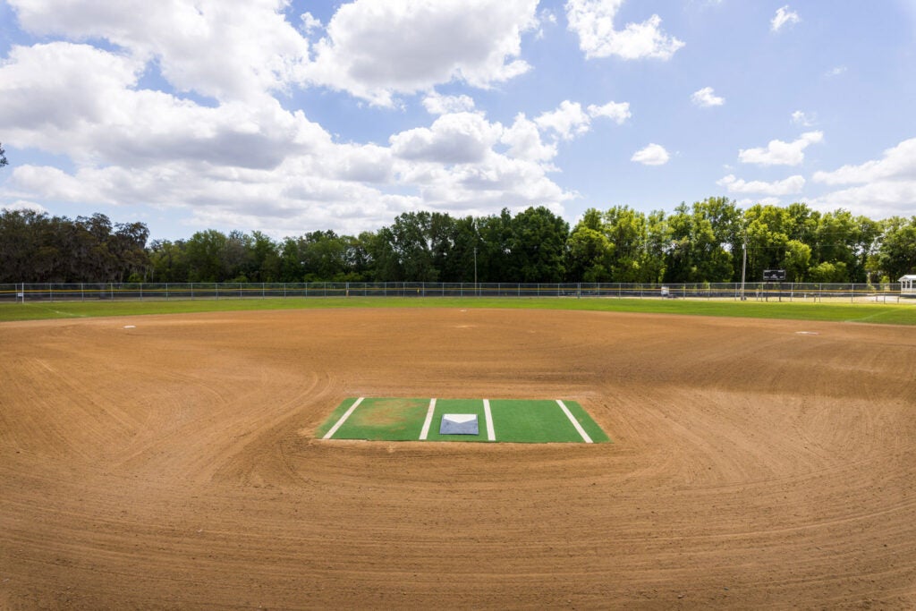 Baseball field at Holiday RV Park in Leesburg, Florida.