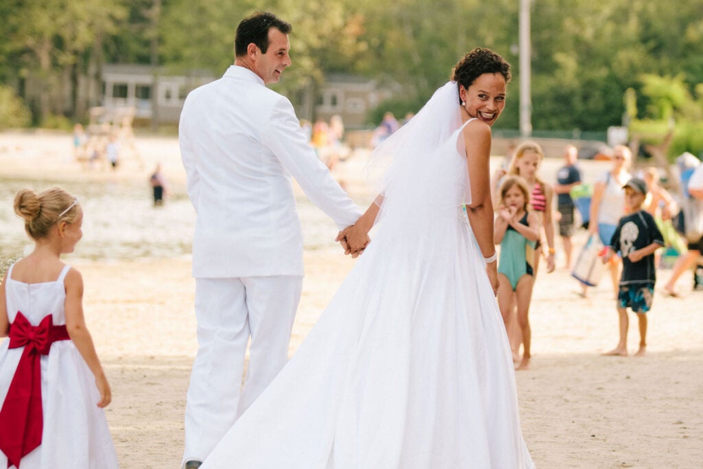 Maine wedding venue on the beach of Sebago Lake in Casco, Maine