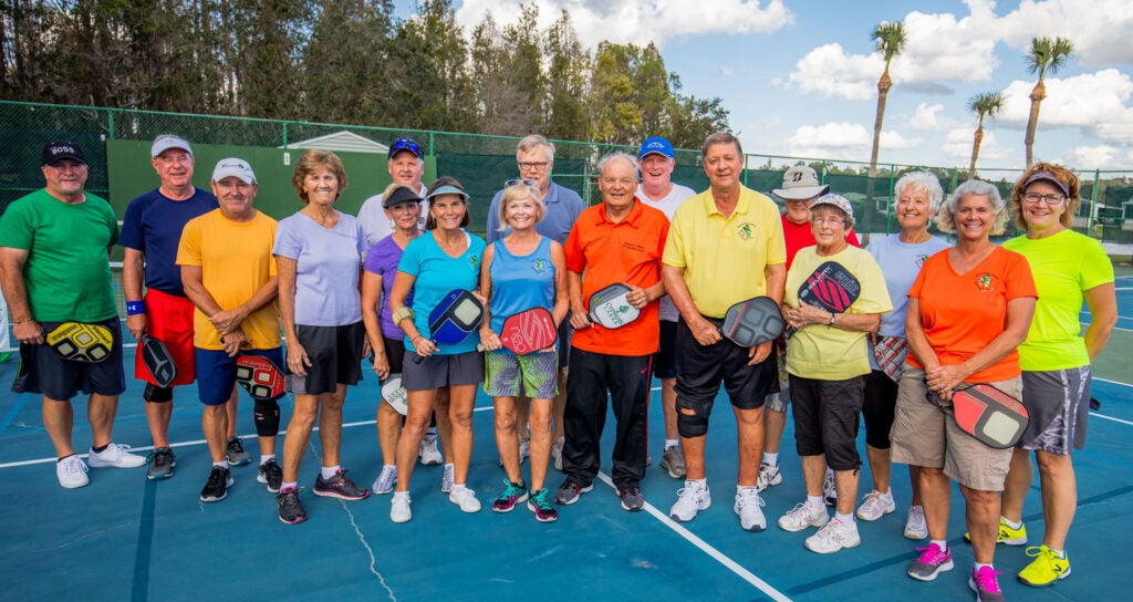 Pickleball players at Cypress Lakes Village in Lakeland, Florida. 