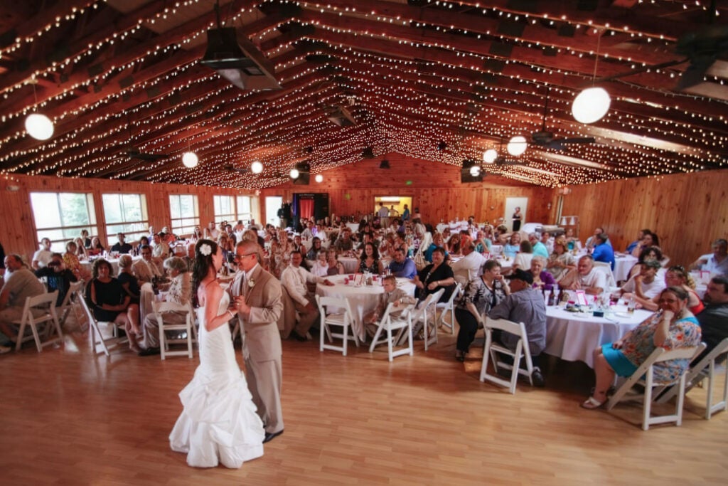 Wedding reception at Point Sebago Resort in Casco, Maine