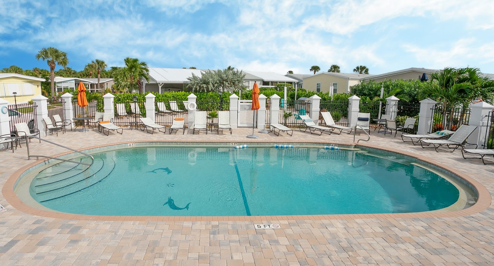 The swimming pool at The Waters in Melbourne Beach, Florida.