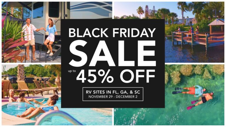 Black Friday Sale on RV sites and cabins