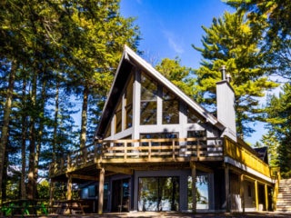 Exterior of The Island Lodge at Point Sebago Resort in Casco, Maine