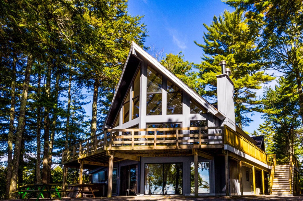 Exterior of The Island Lodge at Point Sebago Resort in Casco, Maine